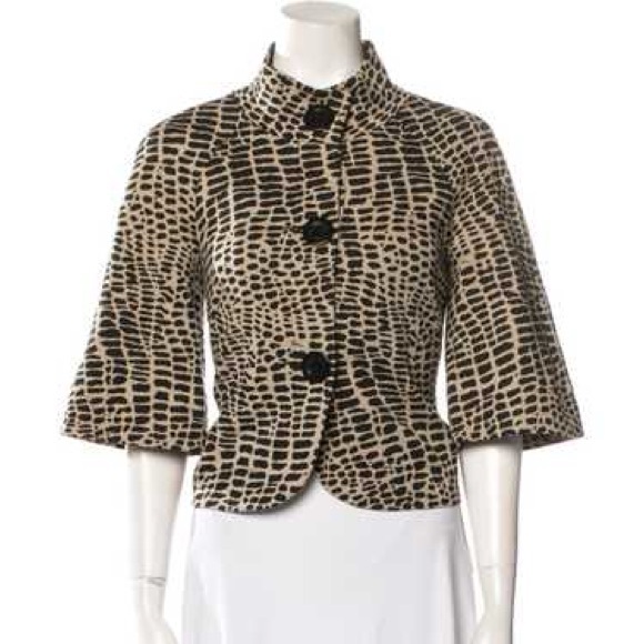 Trina Turk Animal Print Button Up Jacket, Size 4 - Picture 1 of 5